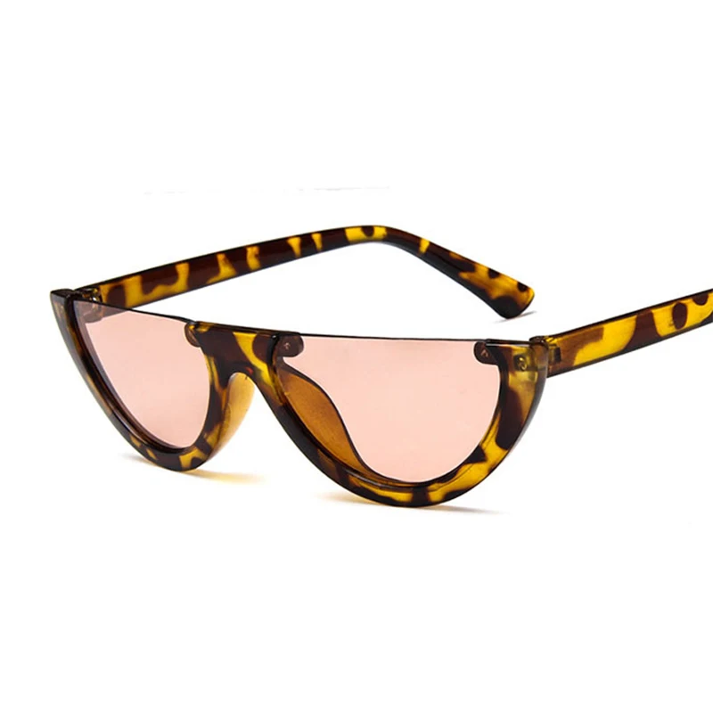 HAPTRON, люксовый бренд, полуоправа, солнцезащитные очки для женщин, полуоправа, плоский верх, хип-хоп, хиппи, солнцезащитные очки, черные, розовые, прозрачные, oculos - Цвет линз: C5leopard