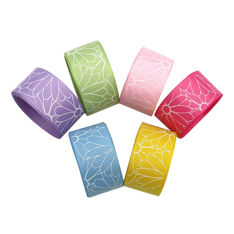 

2y/6y 25mm Polyester Flower Printed Grosgrain Ribbons DIY Wedding/Party/Wrapping Sewing Handmade Material Accessories 040054260