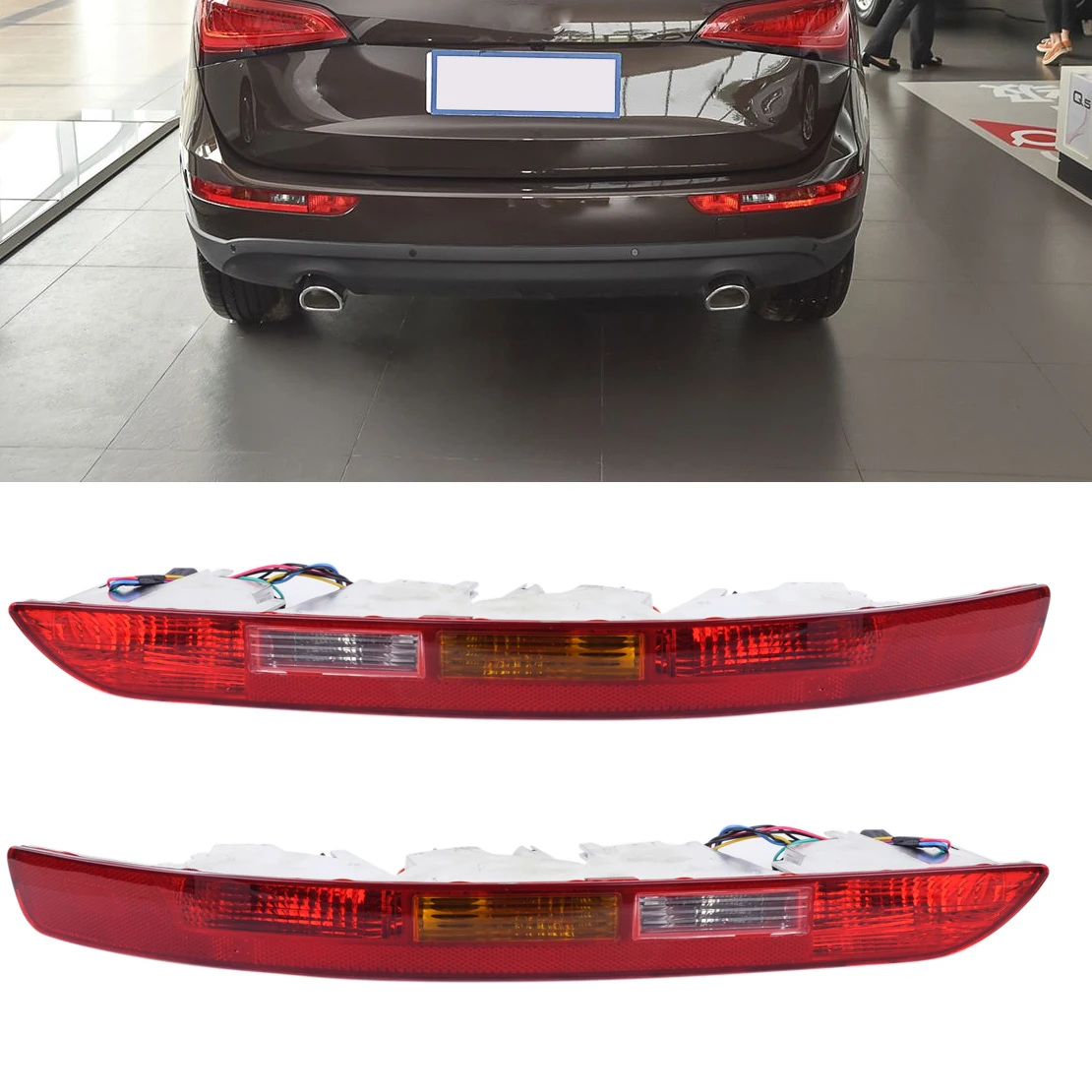 

CITALL 8R0945095 8R0945096 Rear Left + Right Lower Bumper Taillight Lamp Reverse Fog Lamp Assembly for Audi Q5 2009 ~ 2015 2016