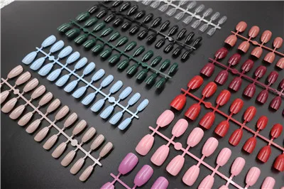 120PCS 240 шт, 4 вида конструкций, гроб, накладные ногти, полное покрытие, Длинные круглые шпильки, Короткие накладные ногти, АБС-пластик, Искусственные женские украшения для ногтей - Цвет: 120PCS