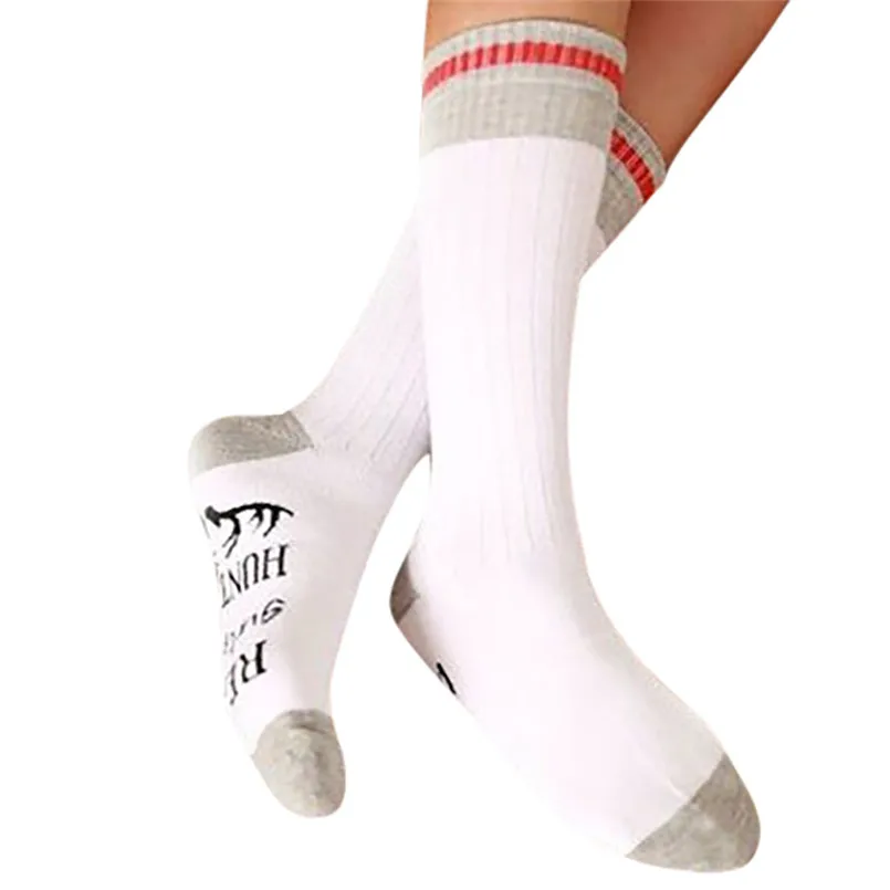 Для женщин мужчин повседневное письма Носки с рисунком Творческий вязанные носки женские модные носки meia дропшиппинг 40al23