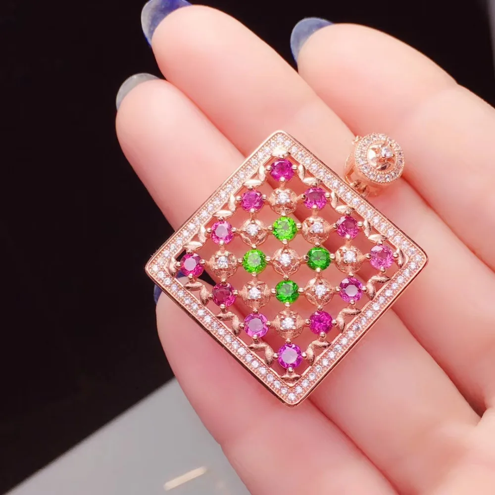 Multicolore naturel rouge grenat gemme pendentif colliers pierres précieuses naturelles pendentif S