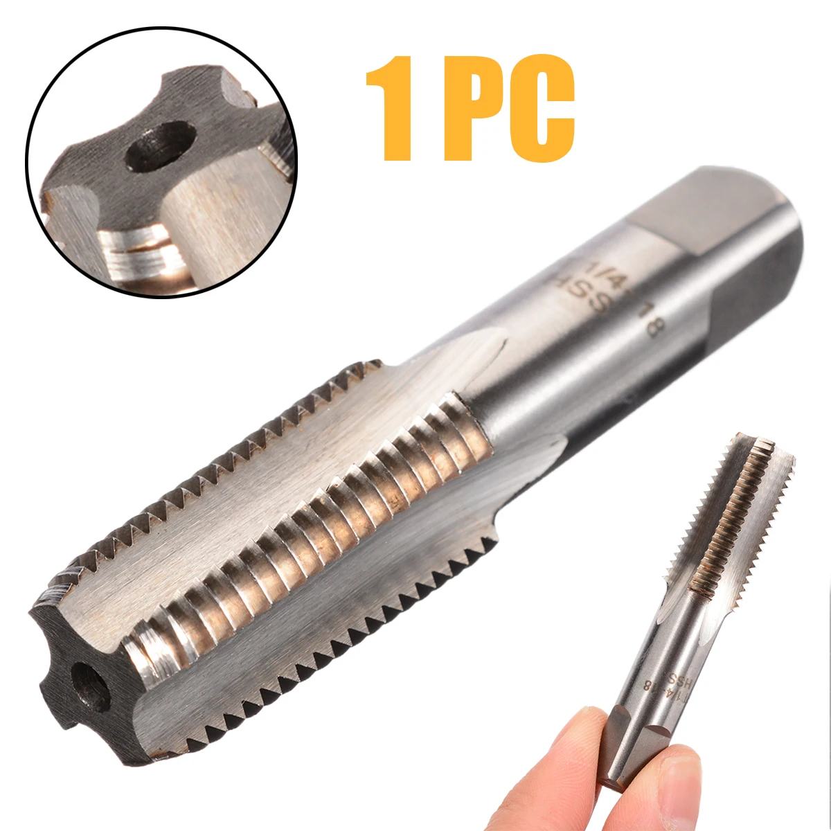 1X HSS Screw Threaded Tap Hand Tools 1/4" - 18 NPT Model High Speed Steel Taper Pipe Tap Metal Screw Thread Cutting Tool