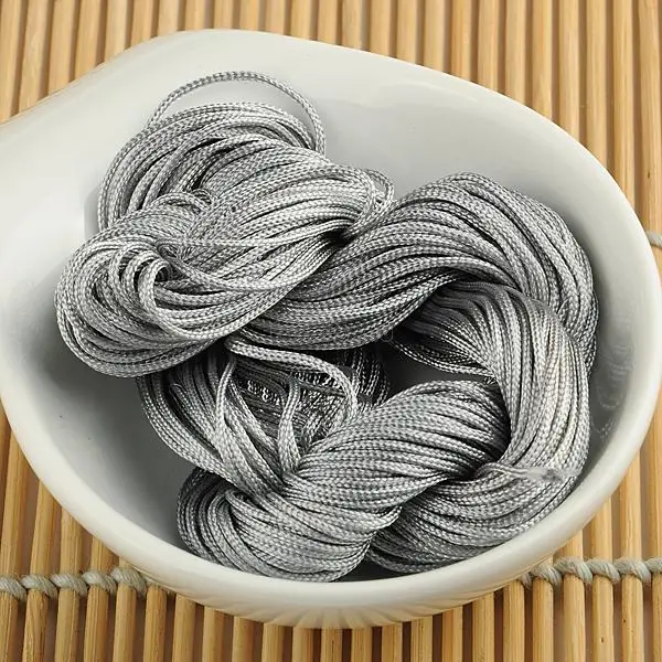 

WITUSE 11.11 Promotion Sale 1mm Gray Macrame Rattail Chinese Knotting Nylon Beading Grey Jewelry Cord Thread High Quality