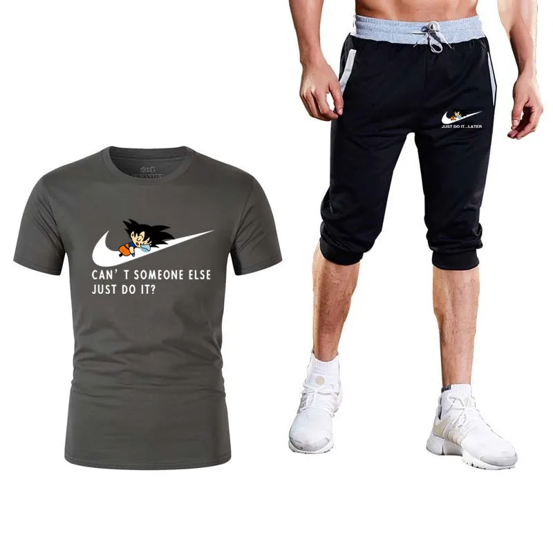 Summer High quality Sets Dragon Ball Z Goku T-shirt+shorts men Brand clothing Two piece suit tracksuit Fashion Casual Tshirts