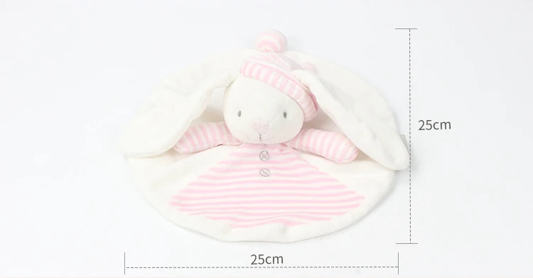 25CM Baby Plush Toy Pink Hat Bear Scarf Handkerchief Appease Towel Rattles Crap Doll Sleep Comfort Doll For Calm Educational Toy (3)