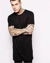 PUNKOOL Cotton 100% Fashion Short Sleeve Solid Black Bape T Shirt Men Blouse Tshirts Hip Hop Men’s Long T-shirt Streetwears