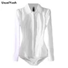 New 2018 Women Body Shirt Blouse Striping Turn-down Collar Formal Long Sleeve Office Work Wear Slim Fit Blue, White SY0289 S-XXL 1