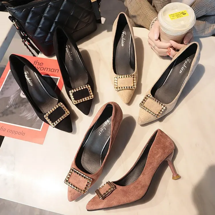 Новинка весна-лето-осень 2019 модные черные туфли на высоком каблуке со стразами