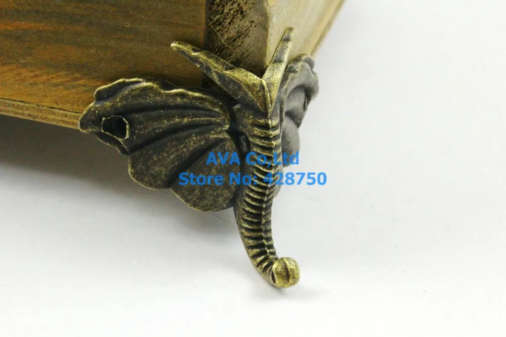 4 Pieces Antique Brass Jewelry Box Feet Animal Box Leg 46x32mmleg feet