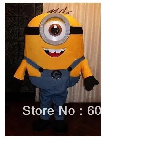 

One Eye Despicable Me Minion adult size Cartoon Mascot Costume Fancy Dress Party Suit Free Shipping