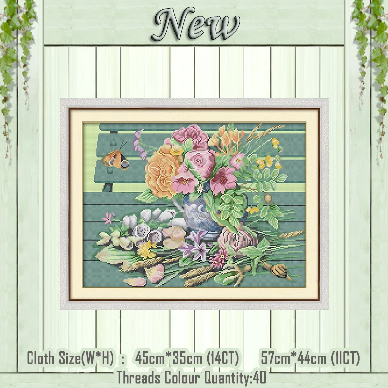

The vase on the chair paintings counted printed on the canvas DMC 11CT 14CT kits chinese Cross Stitch embroidery needlework Sets