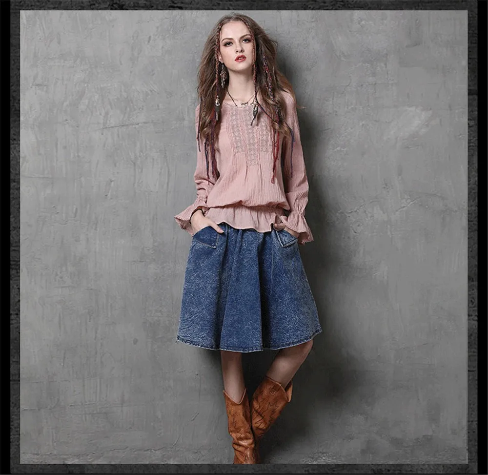 Vintage Embroidery Women Cotton Blouse Butterfly Long Sleeve Loose Women Shirt Women O-Neck Blouses Blusa Feminina Plus Size (6)