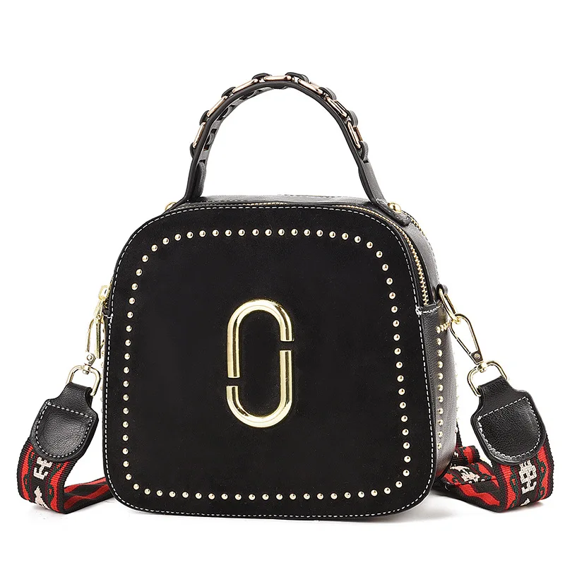 

New Fashion Handbags Small Square bag with Rivets Spring and Summer 2019 Single Shoulder Slant personality trend high quality