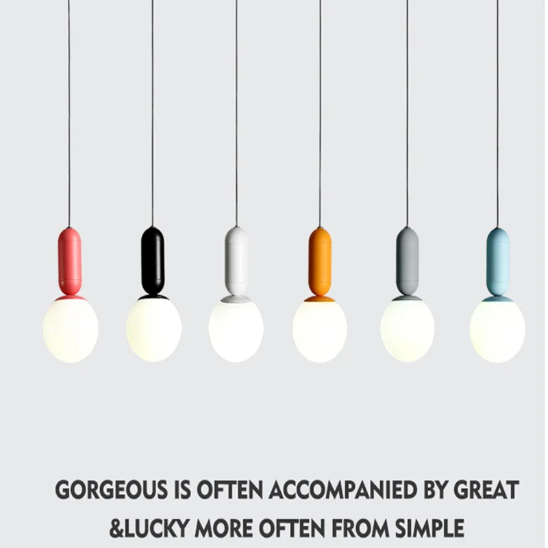 Современный светодиодный подвесное светлое стекло Macarons спальня гостиная Droplight кухонный светильник столовая художественное украшение