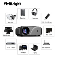 ViviBright ЖК-проектор 1280x720 P 2800 люменов F10 300 дюймов дисплей домашний развлекательный видеопроектор 3D HD видео проектор
