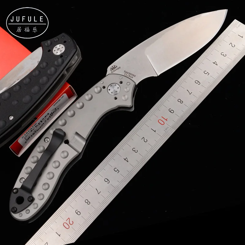 

JUFULE New C151GTIP Schempp Tuff 3V Blade Titanium G10 handle Folding Outdoor Survival fruit EDC Tool camping hunt Kitchen Knife