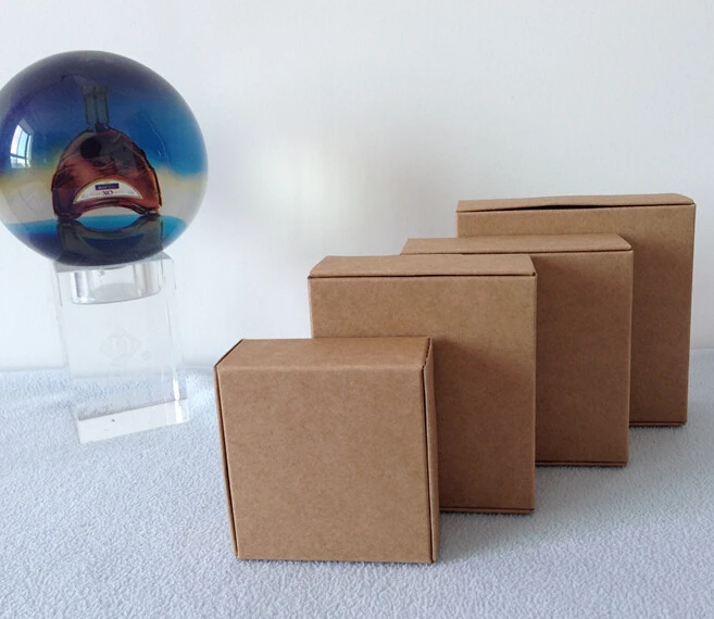 500gsm Толстая Заказная коробка из крафт-картона, коричневая бумажная маленькая коробка, подарочная картонная упаковочная коробка