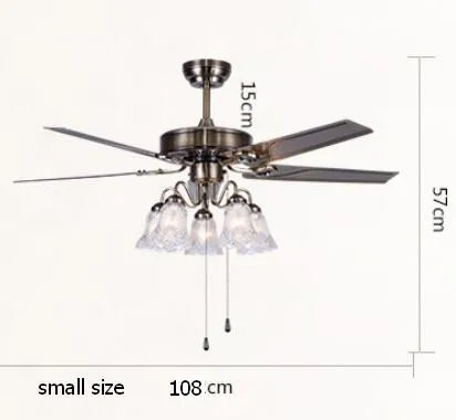 Светодиодный потолочный вентилятор в европейском стиле, лампа для гостиной, спальни, минималистичное современное листовое железо с FS19