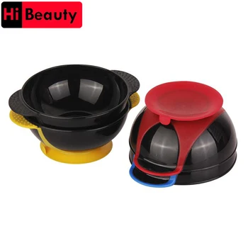 Günstige 1PC Kunststoff Haar Farbstoff Farbe Mischen Sucker Palette Tint Bowl Für Salon Friseur Barbers Styling Werkzeuge Zufällige Farbe