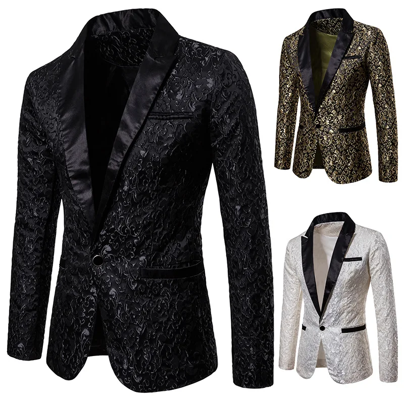 Мужские Slim Fit Костюм с цветами Блейзер | 2018 Фирменная новинка осень мужской