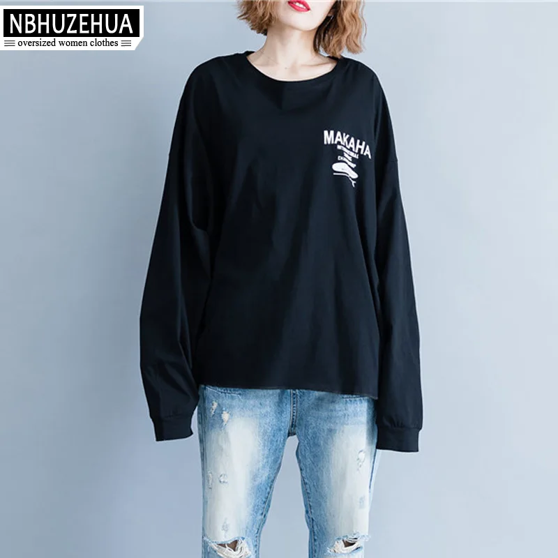 NBHUZEHUA F37 T Shirt Women Plus Size Bts Tshirt Long Sleeve Tops T