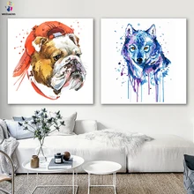 DIY цветные картинки по номерам с цветами акварельные животные иллюстрация Картина Рисунок по номерам Обрамленный дом