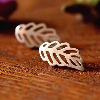 

925 Sterling Silver Jewelry Hollow Leaves Stud Earrings For Women Hot Sale Brincos Bijoux Earrings Fashion Jewelry