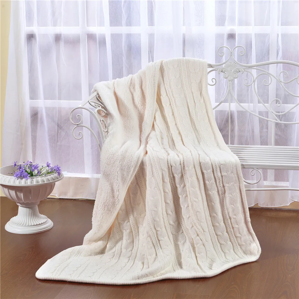 

Fashionable pure High quality Sheep velvet Blankets Winter warmth Knitted Sofa/Bed cover quilt Knitted blanket 120x180cm size