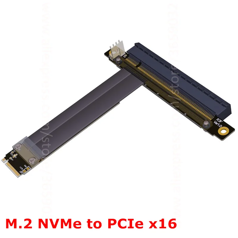 M2 M.2 NGFF NVMe M key To PCI e x16 Riser Card Gen3.0 Cable 32G/bps PCI ...