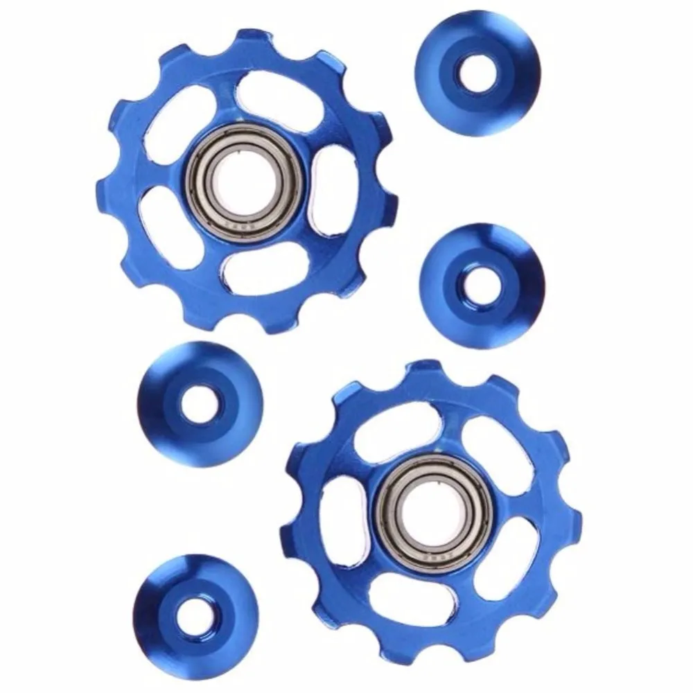 2 قطع 11 طن خفيفة الدراجات عجلة شدادة الخلفية Derailleur البكرات سبائك الألومنيوم MTB الدراجة تحمل بكرة دراجة أجزاء