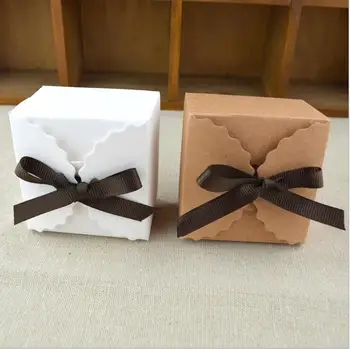 

Free shipping 100pcs/lot Retro Mini Kraft Paper Box Vintage chocolate Boxes Wedding Party Favors Souvenirs Gifts for guests