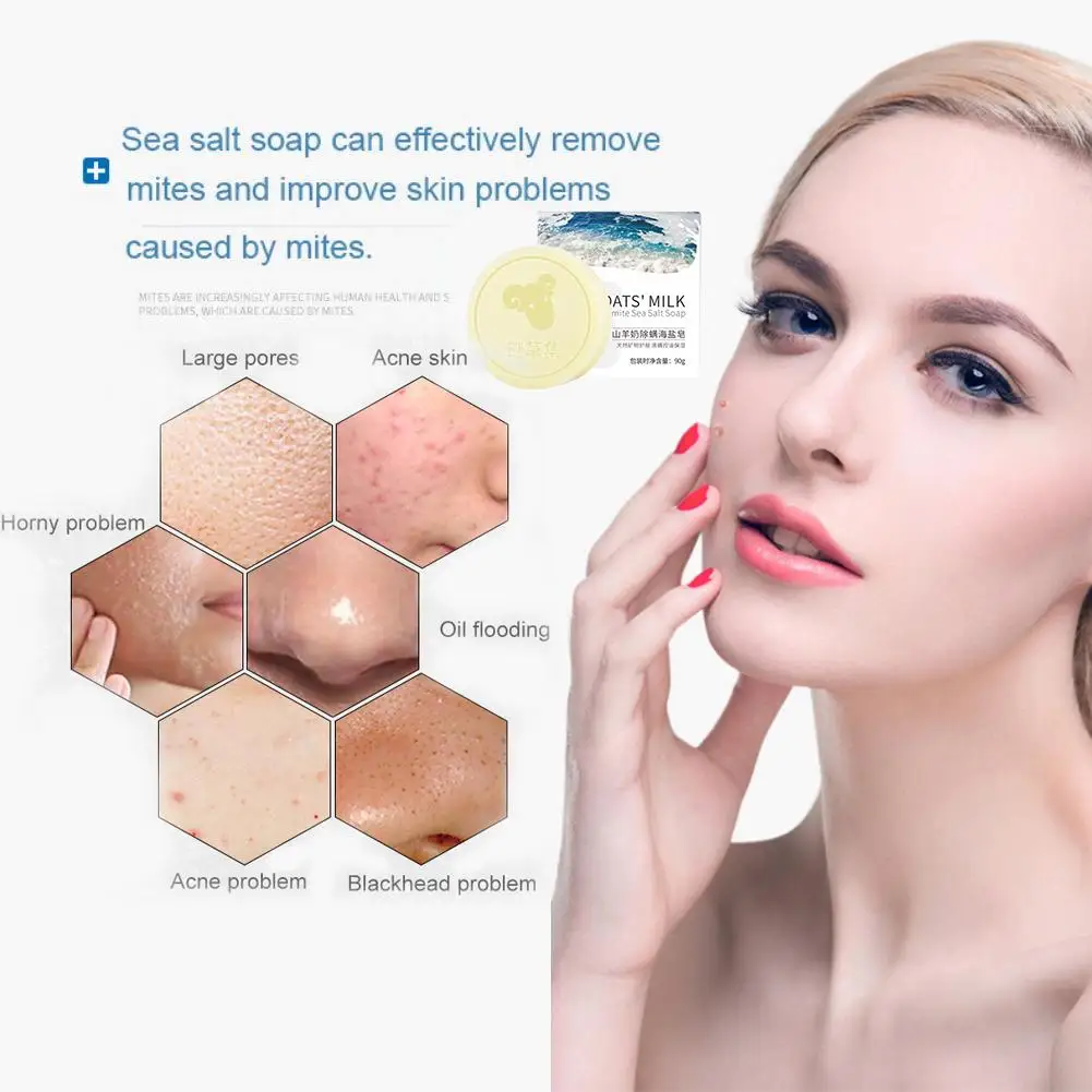 Sea Salt Soap Oil Control Face Washing Cream Cleansing Oil Soap For Dry Natural Oily Skin