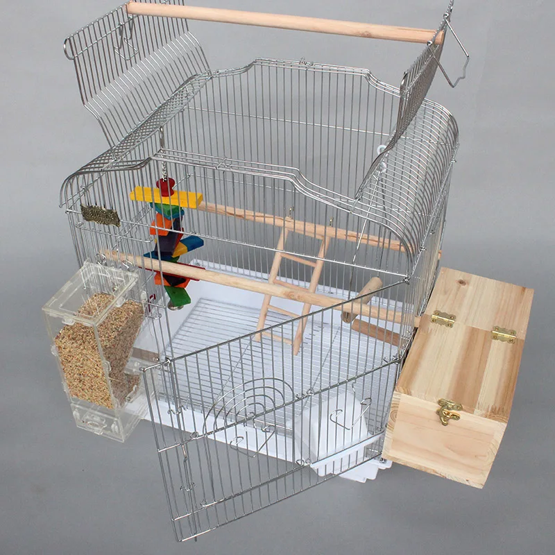 Chrome Placage Ouvert Top Perche Oiseau Cages Maisons