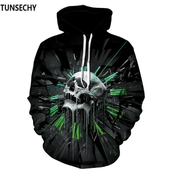 

TUNSECHY Brand 2018 Hoodies Skull Men Hoodies Sweatshirts 3D Printed Funny Hip HOP Hoodies Novelty Hooded Autumn Tracksuits