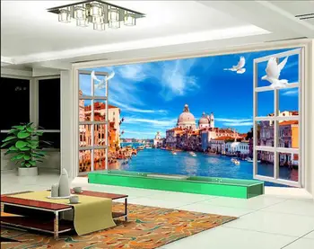 

3d room wallpaper custom mural non-woven Mediterranean scenery outside the window paintings murals photo 3d wall mural wallpaper