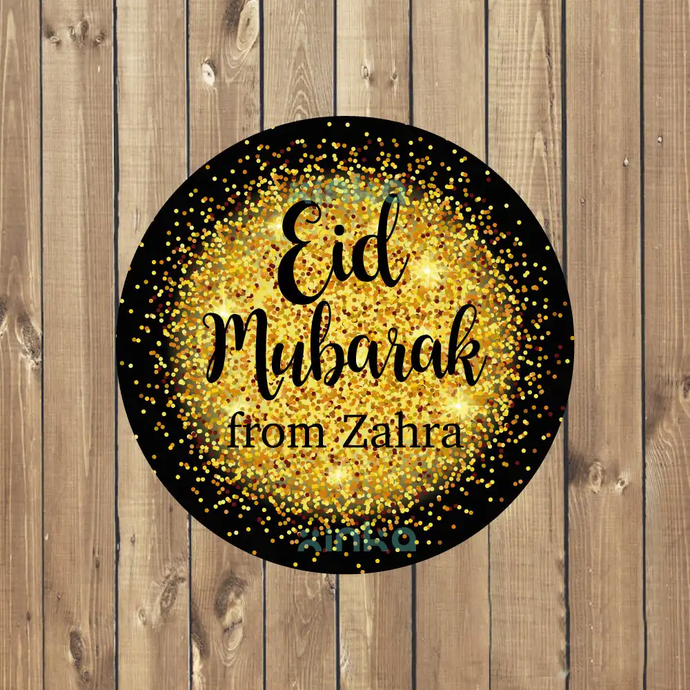 70 Eid Mubarak NON PERSONALISED  Labels Stickers Gift sweet Cone Bags