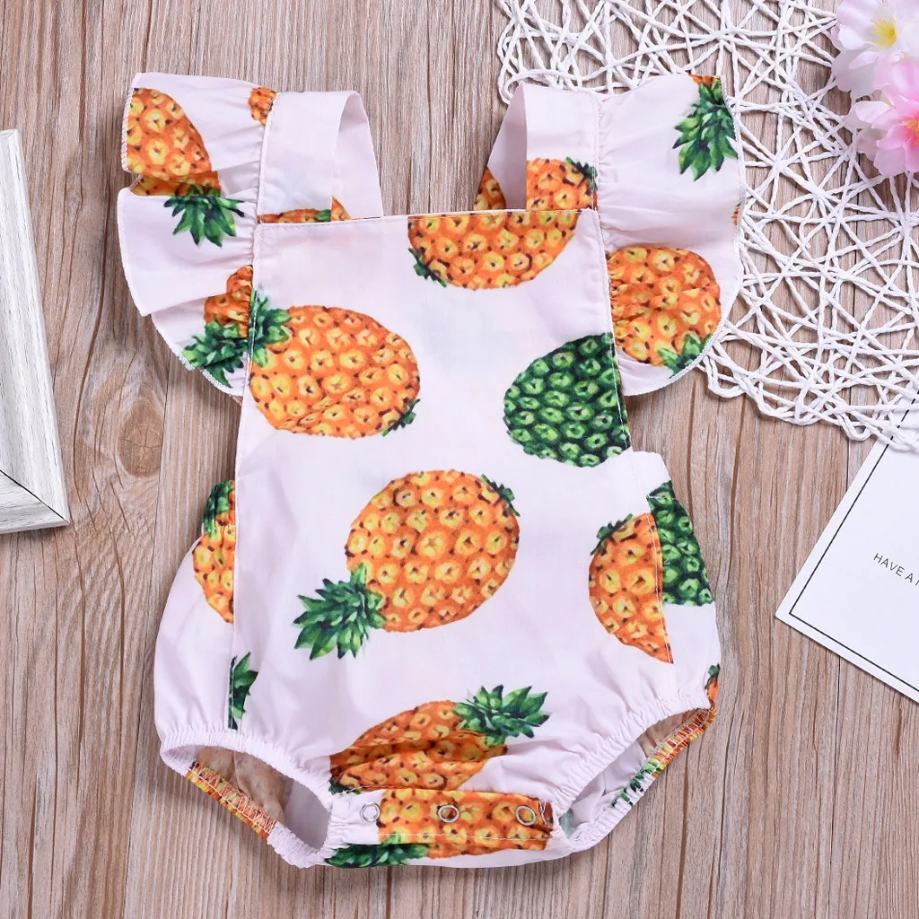 

baby girl clothes newborn Fruit Print baby clothes for girls 0 to 3 months Bodysuit Playsuit kids clothes girls summer#G7