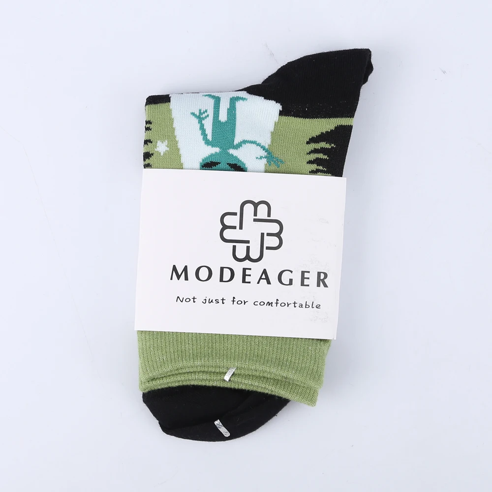 Modeager брендовые Мультяшные милые новые НЛО чужеродные женские носки 80% чёсаный