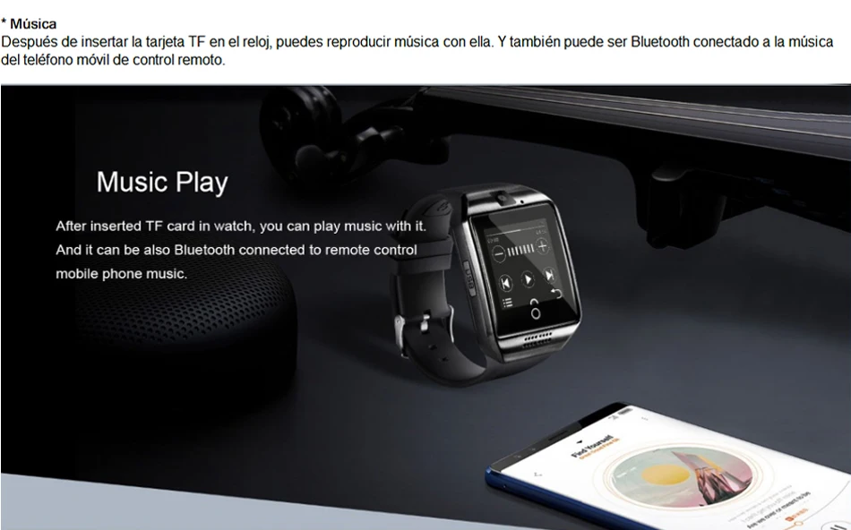 Bluetooth Смарт-часы Q18 для мужчин поддержка фото TF сенсорный экран многоязычный женский спортивный Браслет телефонный звонок часы большая батарея