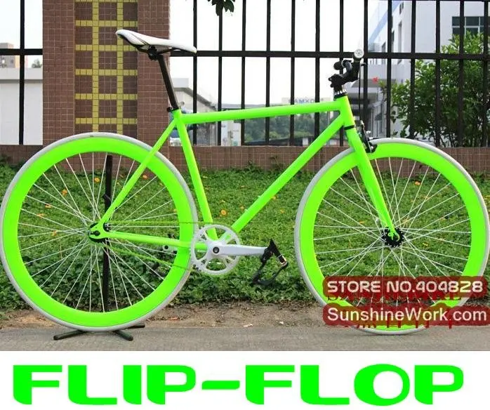 700X23C fluorescente verde / amarillo / naranja bici fija del engranaje,  con Flip flop : ambos fija y rueda libre. completo barniz de secado al  horno. fixée 3.0|bike tripod|bike gear shifterbike art - AliExpress