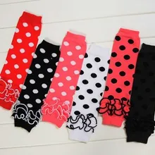 Милые гетры в горошек для малышей Кружевные носки из 3 слоёв тёплые носки для детей 6пар/лот