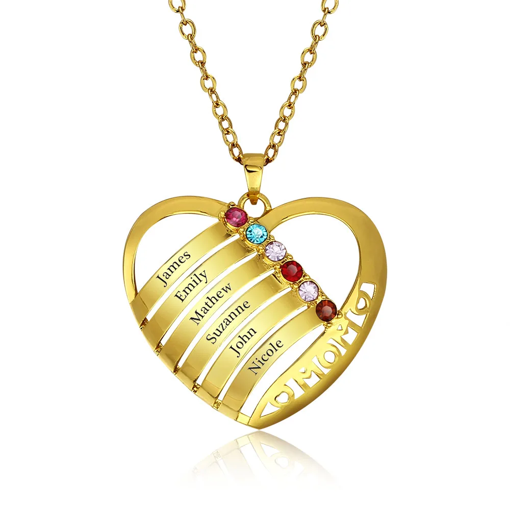 Personalized 925 Sterling Silver Necklaces 2 Colors Heart Pendant