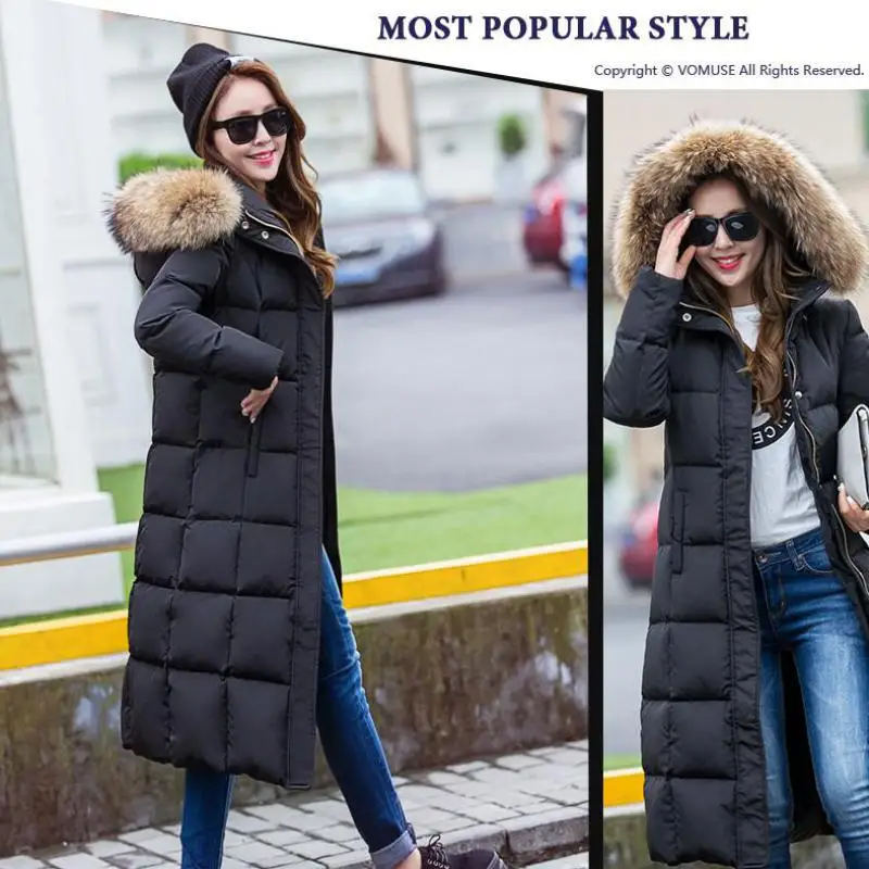 Lolita Duck Raincoat Vintage Racoon Fur Edgy Womens Tops And Blouses Jacket Goose Feather Down Coats Women Parkas Ladies