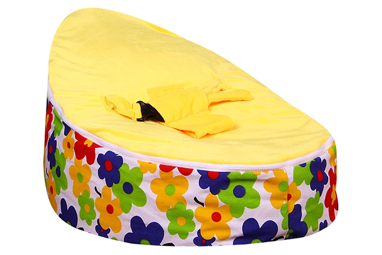 Levmoon средний синий Сливовый цветок Bean мешок стул детская кровать для сна портативный складной детский диван Zac без наполнителя