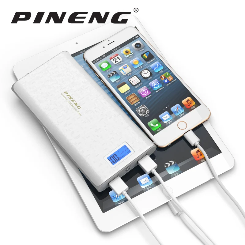 Внешний аккумулятор Pineng, 20000 мА/ч, PN-920, портативное Внешнее зарядное устройство для мобильного телефона, двойной USB с фонариком для samsung, Xiaomi