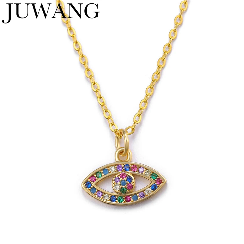 

Luxury Cubic Zirconia Pave Evil Eye Women Necklace gold Crystal Rhinestone Hand Pendant Necklaces Gift
