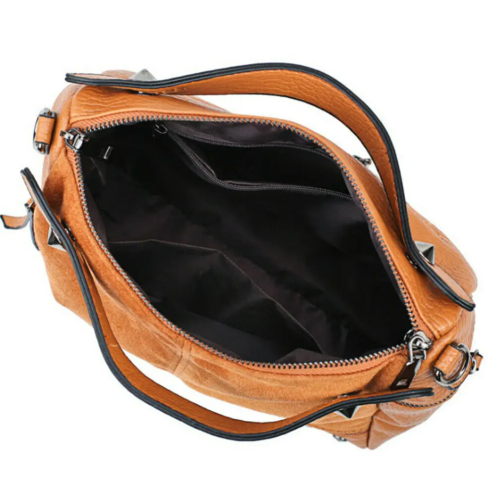  Women's large-capacity shoulder bag fashion travel rivet matte tote bag Messenger bag handbag - 33004958555