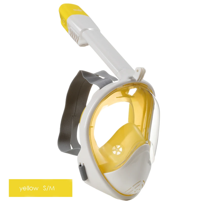 Высокое качество полный уход за кожей лица анти-туман и анти-утечки скубы маска, оборудование с 180 градусов угол обзора и Gopro Камера Moun - Цвет: YellowSM