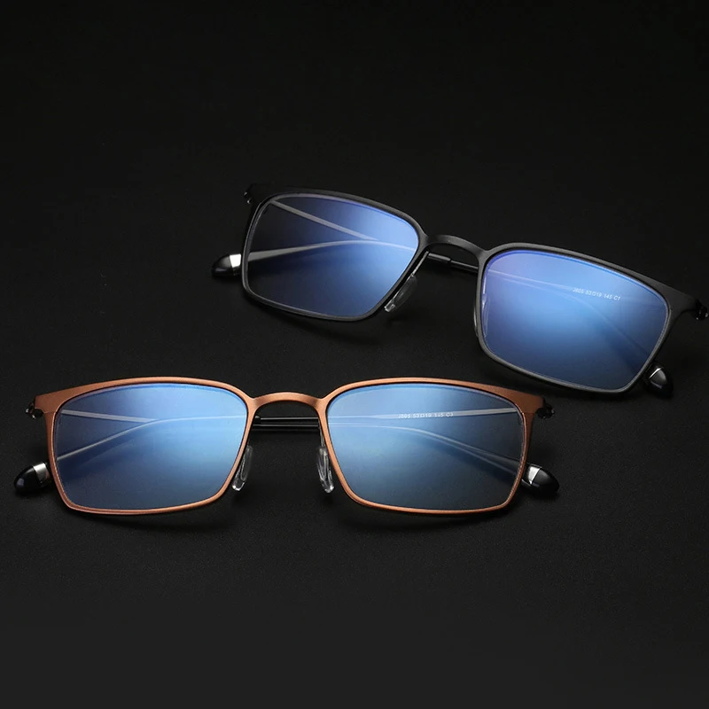 Vazrobe Computer Glasses Men Aluminu Eyeglasses Frame Man Blocking Blue